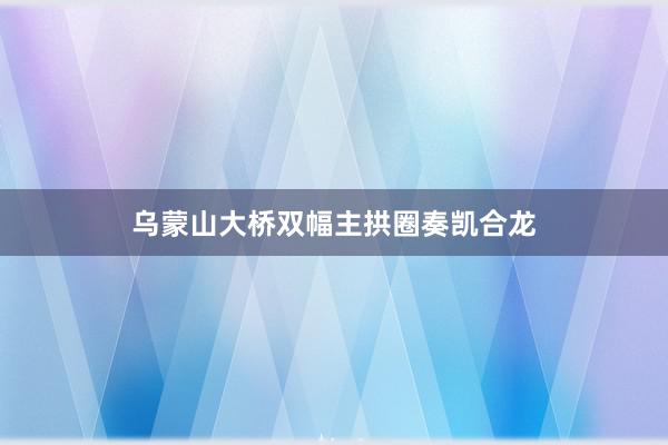 乌蒙山大桥双幅主拱圈奏凯合龙