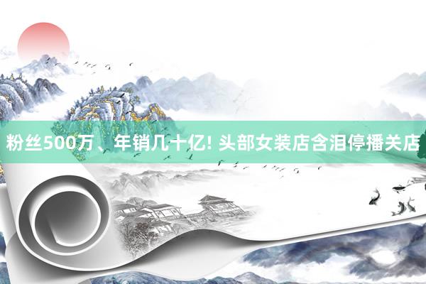 粉丝500万、年销几十亿! 头部女装店含泪停播关店