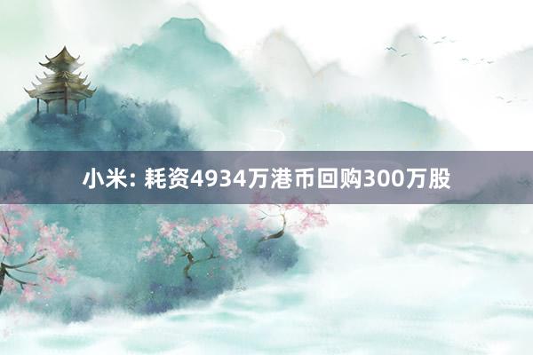 小米: 耗资4934万港币回购300万股