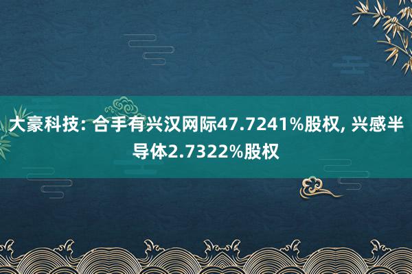 大豪科技: 合手有兴汉网际47.7241%股权, 兴感半导体2.7322%股权