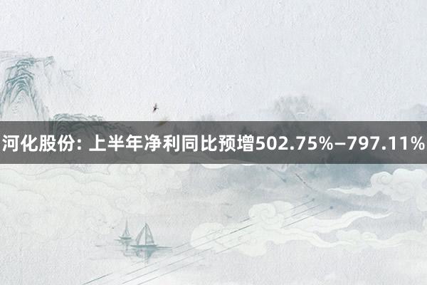 河化股份: 上半年净利同比预增502.75%—797.11%