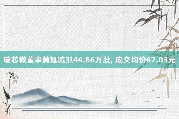 瑞芯微董事黄旭减抓44.86万股, 成交均价67.03元