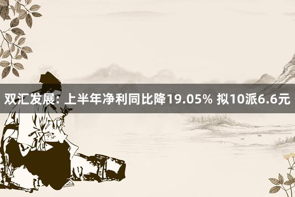 双汇发展: 上半年净利同比降19.05% 拟10派6.6元