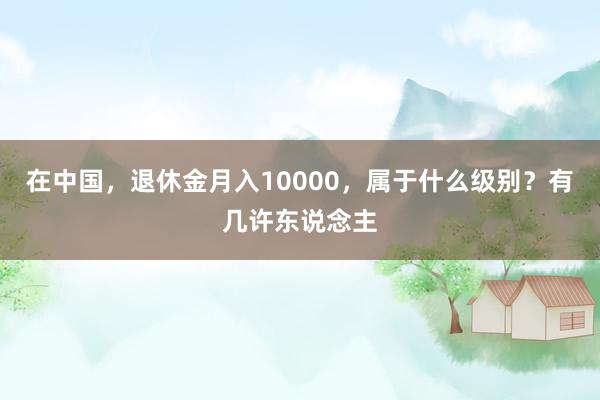 在中国，退休金月入10000，属于什么级别？有几许东说念主