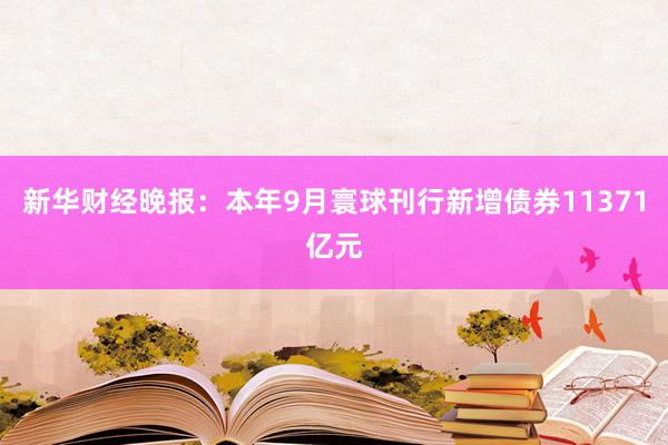 新华财经晚报：本年9月寰球刊行新增债券11371亿元